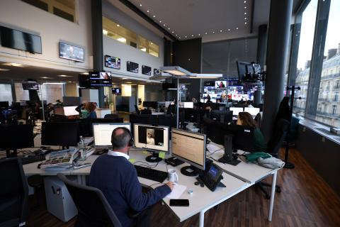 AFP journalists working in the Paris headquarters
